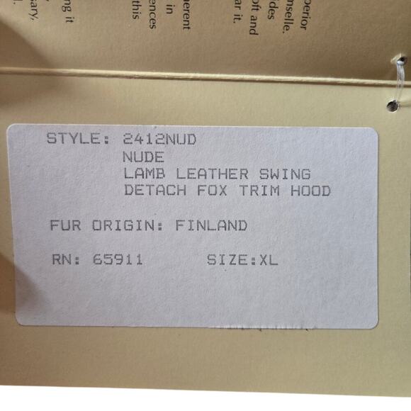 IMAGES BY DAMSELLE Lamb Leather Coat Fox Fur Hood XL Nude - Picture 7 of 16